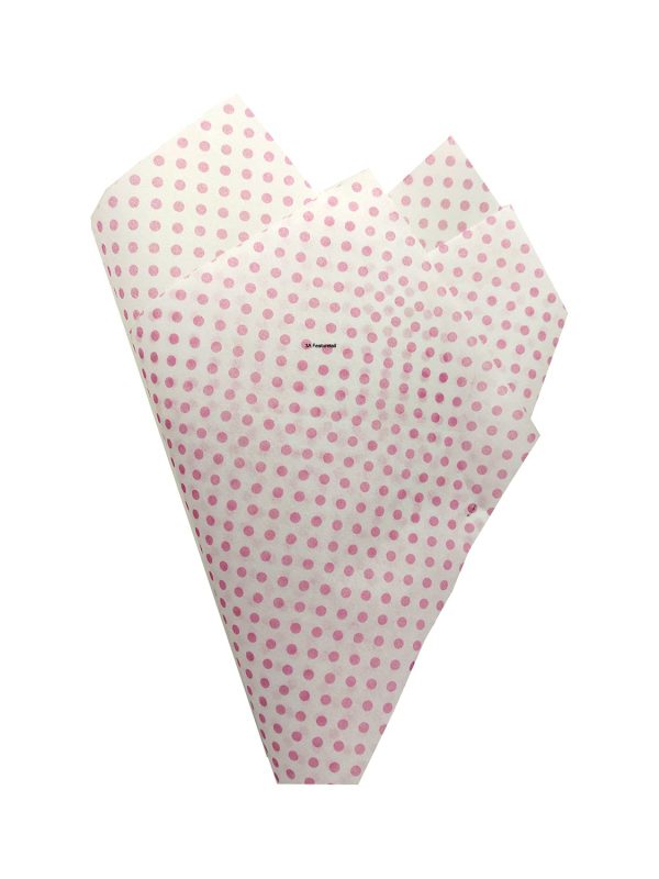 light pink polka dot tissue paper