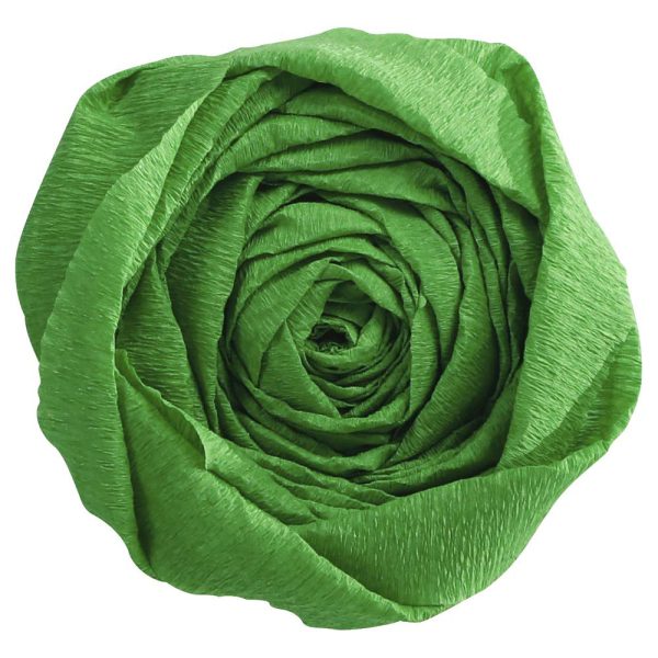green paper crepe rose