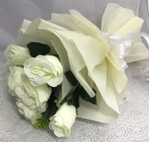 artificial white roses