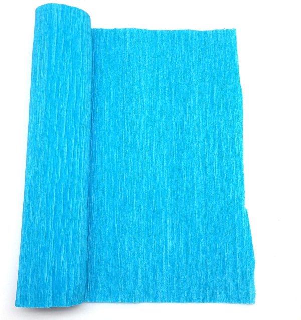 blue crepe paper roll