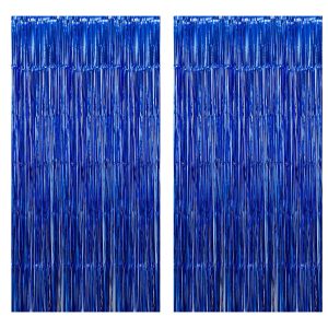 blue foil curtain