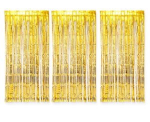 golden foil curtain