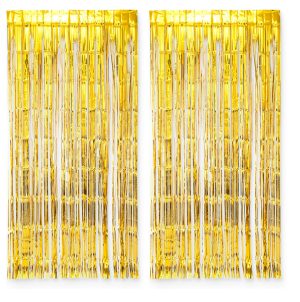 golden foil curtain