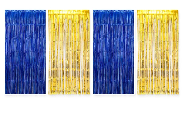 blue golden foil curtain