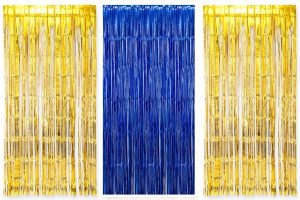 golden blue foil curtain
