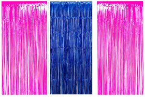 pink blue foil curtain