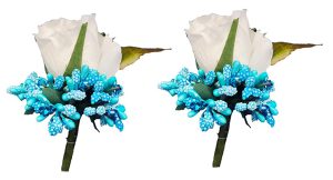 Boutonniere with Pin for Wedding, Prom, Homecoming
