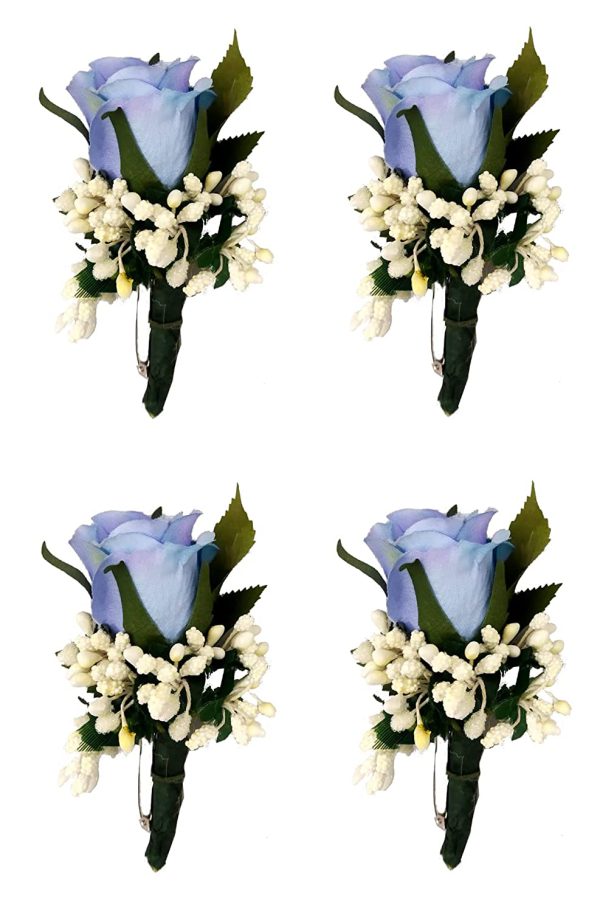 Bridegroom Groom Men's Boutonniere with Pin for Wedding